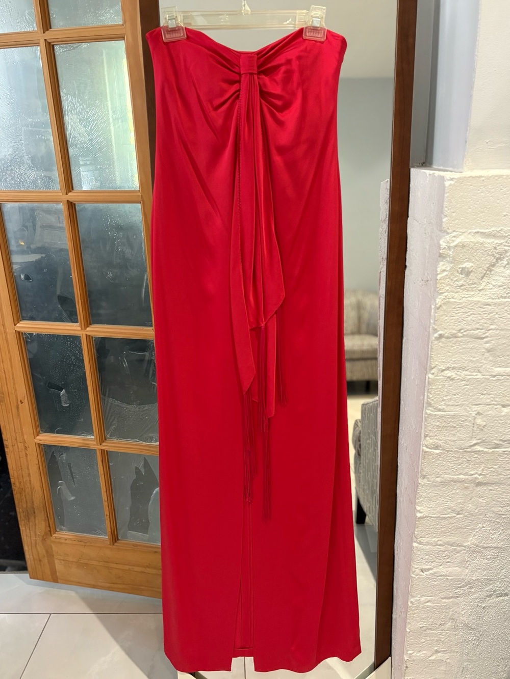 Rachel Zoe Vibrant Red Strapless Tie-Front Gown